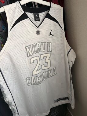 Jordan White and Black North Carolina #23 Basketball Jersey - Jumpman